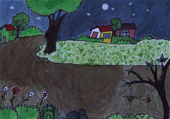 Painting by Tanu Gajabhe - Full Moon night