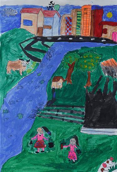Painting by Sayali Dharane - Water pollution