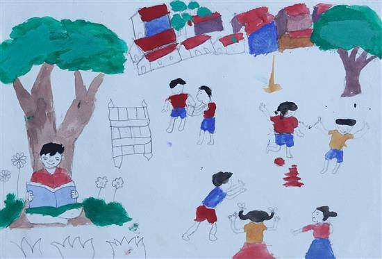 Painting by Shivani Savsakade - Fun at my school