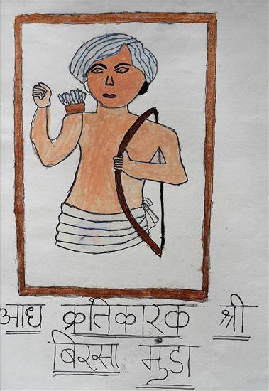 Painting by Akansha Gajabhe - Aadya krantikarak Birsa Munda