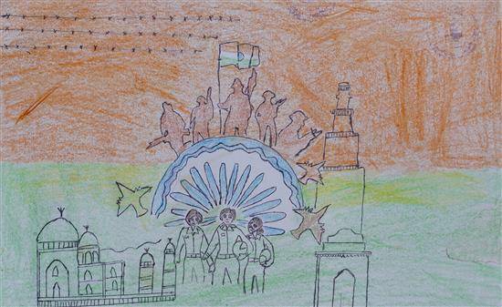 Painting by Archana Mahale - Salute to real heroes of India