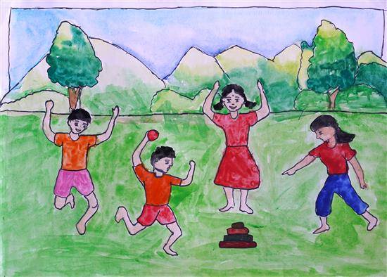 Painting by Jagruti Ahdi - Fun in holidays