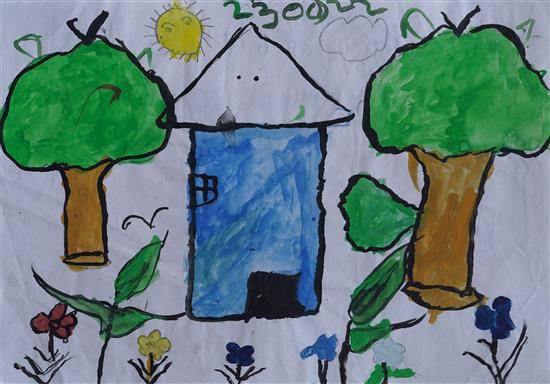 Painting by Kaushalya Atala - My roof tile home