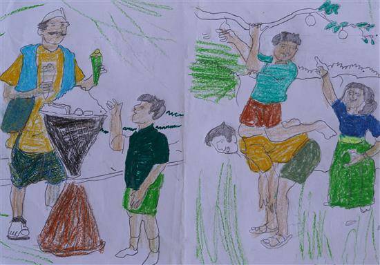 Painting by Karan Gavade - Joy of Children