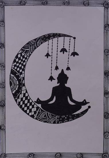 Painting by Sadhana Donde - Meditating Gautama