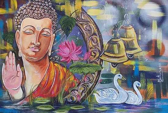Painting by Mithun Das - Anant Mahan Shri Gautam Buddha