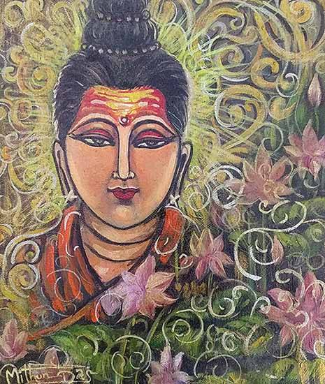 Painting by Mithun Das - Prakashmay Shaanti Shri Gautam Buddha