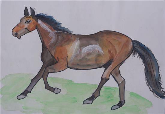 Painting by Manoj Gangurde - Brown Horse
