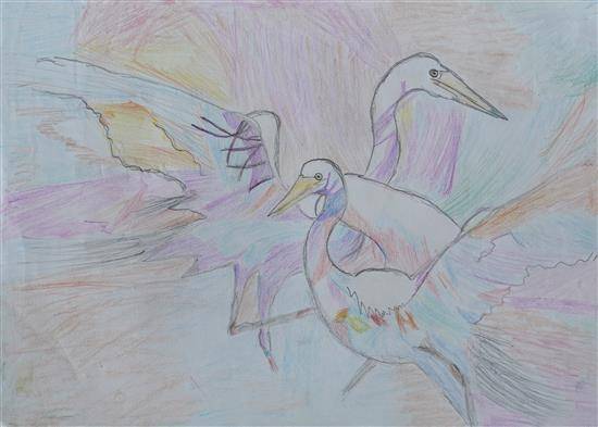 Painting by Tushar Khadake - Ducks