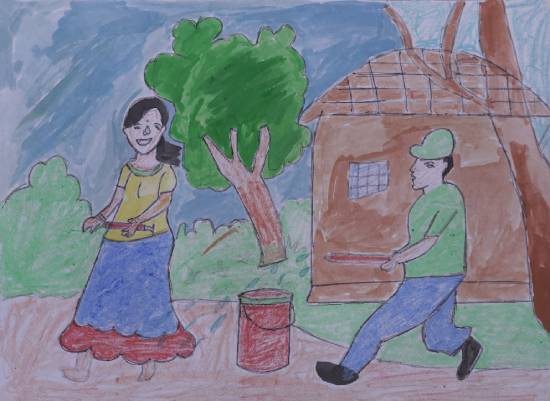 Painting by Vaishanvi Guvhade - Rang Panchami