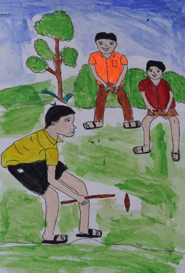 Painting by Shyam Halase - Viti Dandu