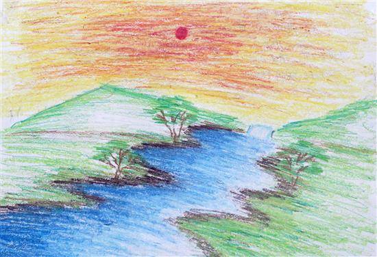 Painting by Jagdish Pawar - Morning scenery