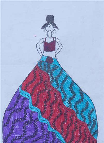 Painting by Reshma Tote - My dream is to be a fashion model