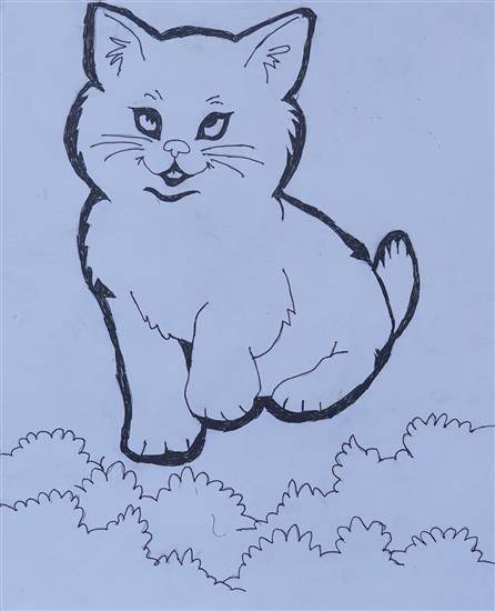 Painting by Apurva Kumare - A cute Cat