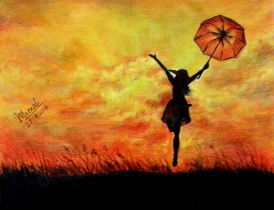 Painting by Meenal Chandra Acharya - Happiness