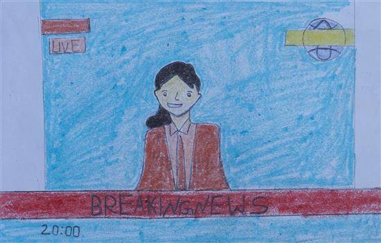 Painting by Jaya Kurkute - My dream is to be a News reporter