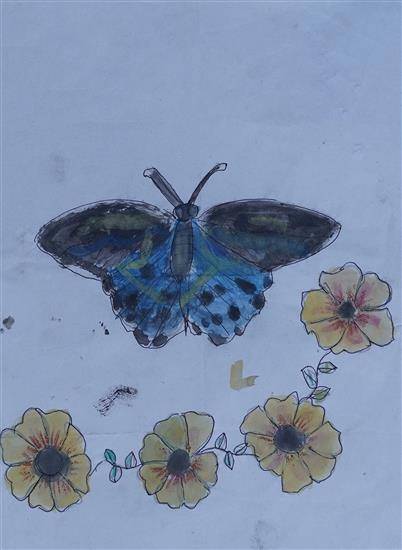 Painting by Harshali Sattam - The beautiful insect