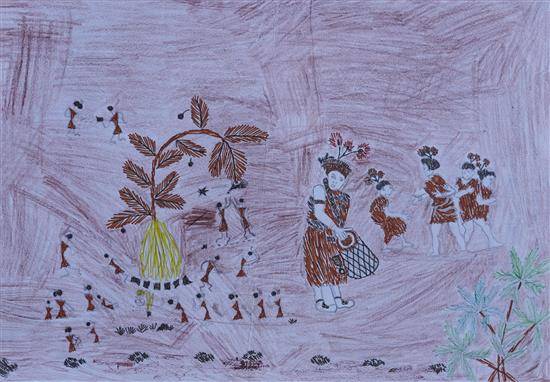 Painting by Karina Narote - Dance in Holi