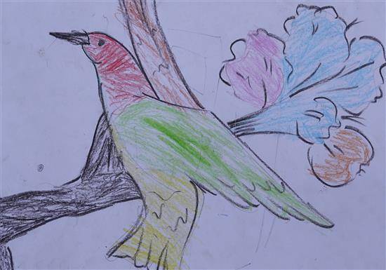 Painting by Ranjit Gavade - Colorful bird