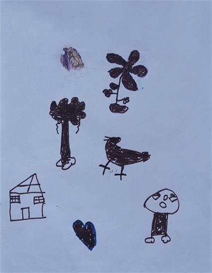 Painting by Akash Veladi - My home and me