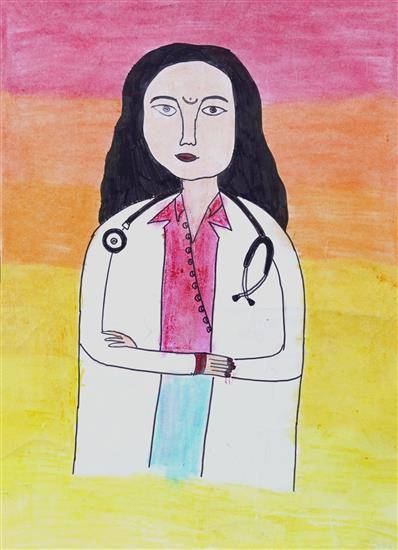 Painting by Manisha Shailesh Farale - A lady Doctor