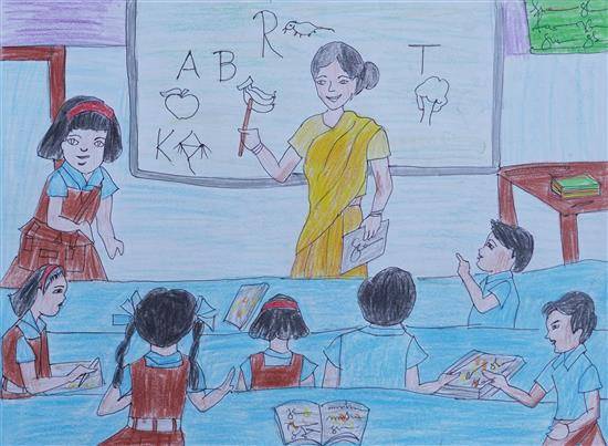 Painting by Sarika Adga - A Teacher
