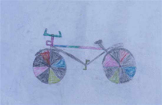 Painting by Rahul Sayakala - Colorful Bicycle