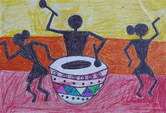 Painting by Janhavi Gondake - A solid instrument