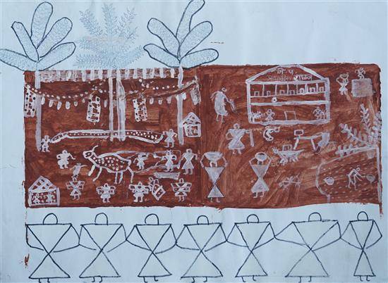 Painting by Gayatree Mondhe - Education in tribe