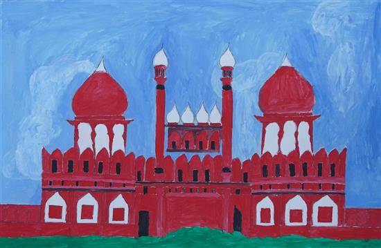Painting by Changuna Agivale - Red fort