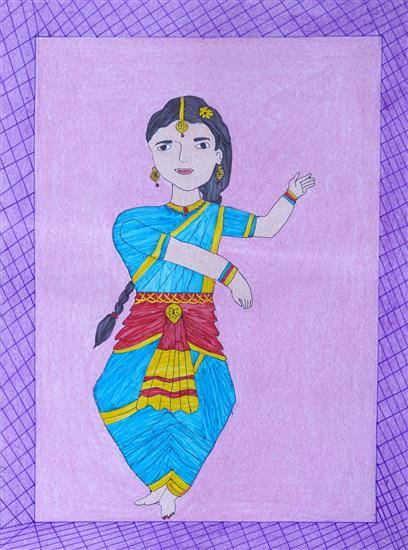 Painting by Janhavi Akhande - A solo dancer