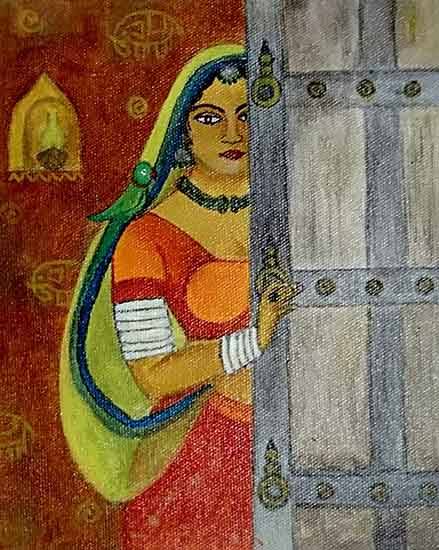 Painting by Moumita Chowdhury - The curious eyes