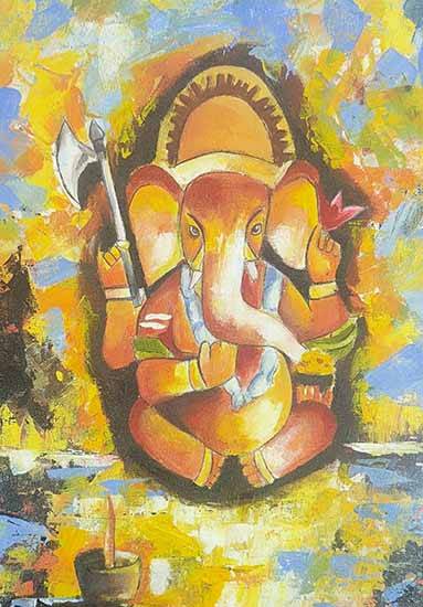 Painting by Atharva Dhawale - Ganpati