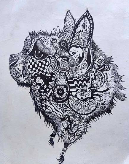 Painting by Debarpan Mal - Cat and others