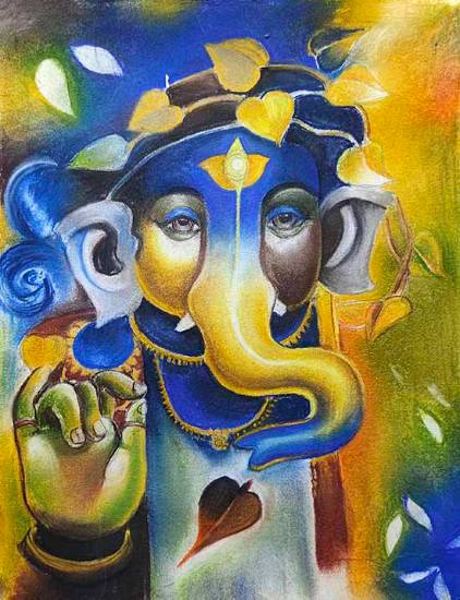 Painting by Debarpan Mal - The Ganesha