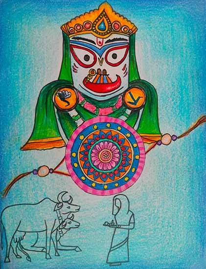 Painting by Purabi Baral - Raksha Bandhan