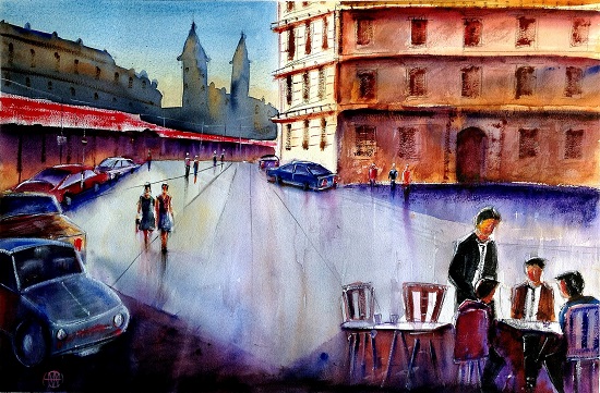 Painting by Ivan Gomes - City Scape - XVII