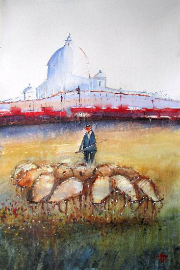 Painting by Ivan Gomes - CityScape XXXVII