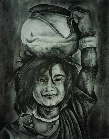 Painting by Ameya Karan - Water for survival