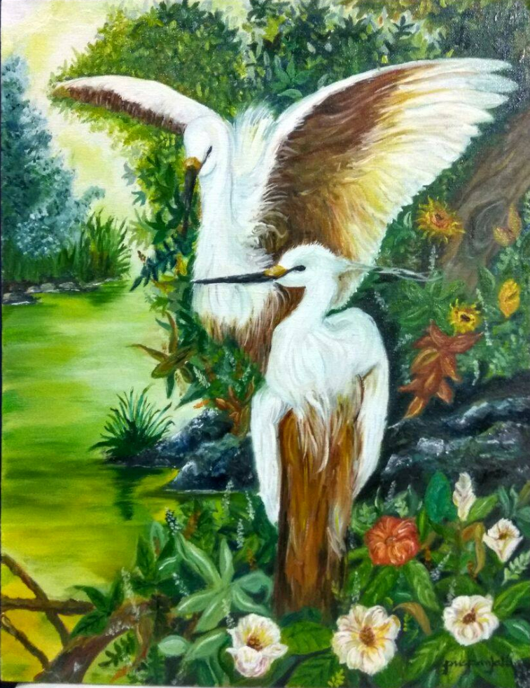 Painting by Puspanjali Sharma - wings of aspirations