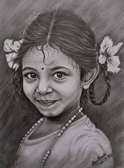 Painting by Santhosh Kumar - Smile