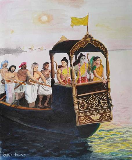 Painting by Ratna Pandey - Beginning of Vanvaas