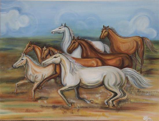 Paintings by Jigisha Dwivedi - 7 horses