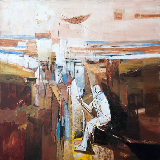 Painting by Bhalchandra Mandke - Artist at work