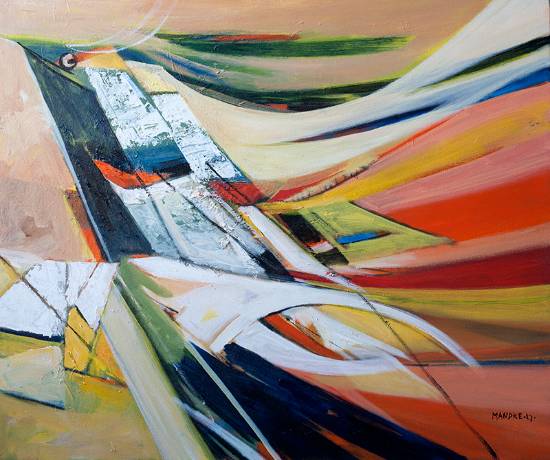 Painting by Bhalchandra Mandke - Eagle set to soar