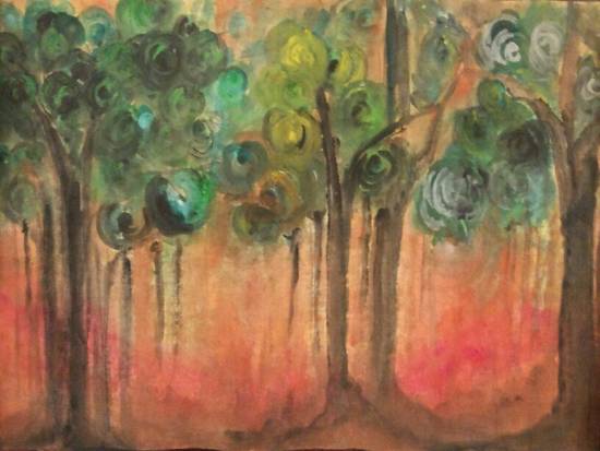 Paintings by Anindita Sengupta - Forest of the chanting trees