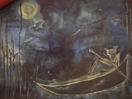 Paintings by Anindita Sengupta - Boatman blues