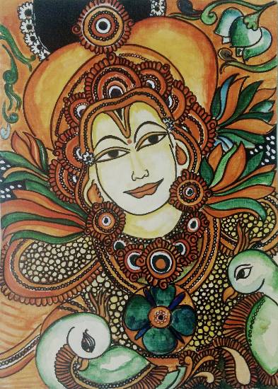 Paintings by Aparna Sudhakaran - Krishna Kerala Mural