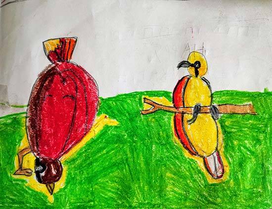 Painting by Riona Prashar - Birds