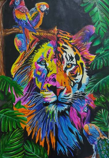 Painting by Dhanshree Agrawal - TWO SHADES OF FOREST